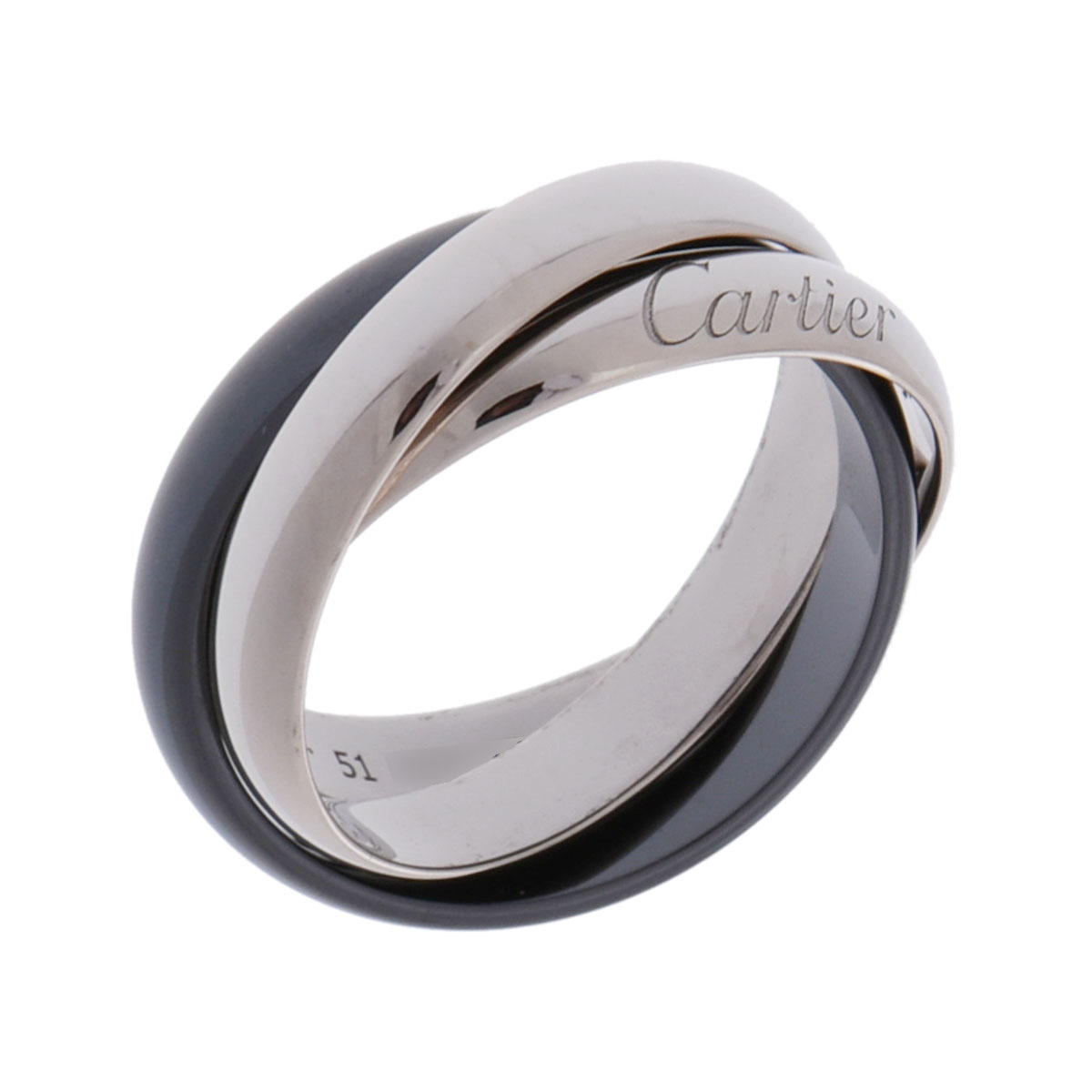 カルティエ トリニティリング #51 シルバー K18ホワイトゴールド WG