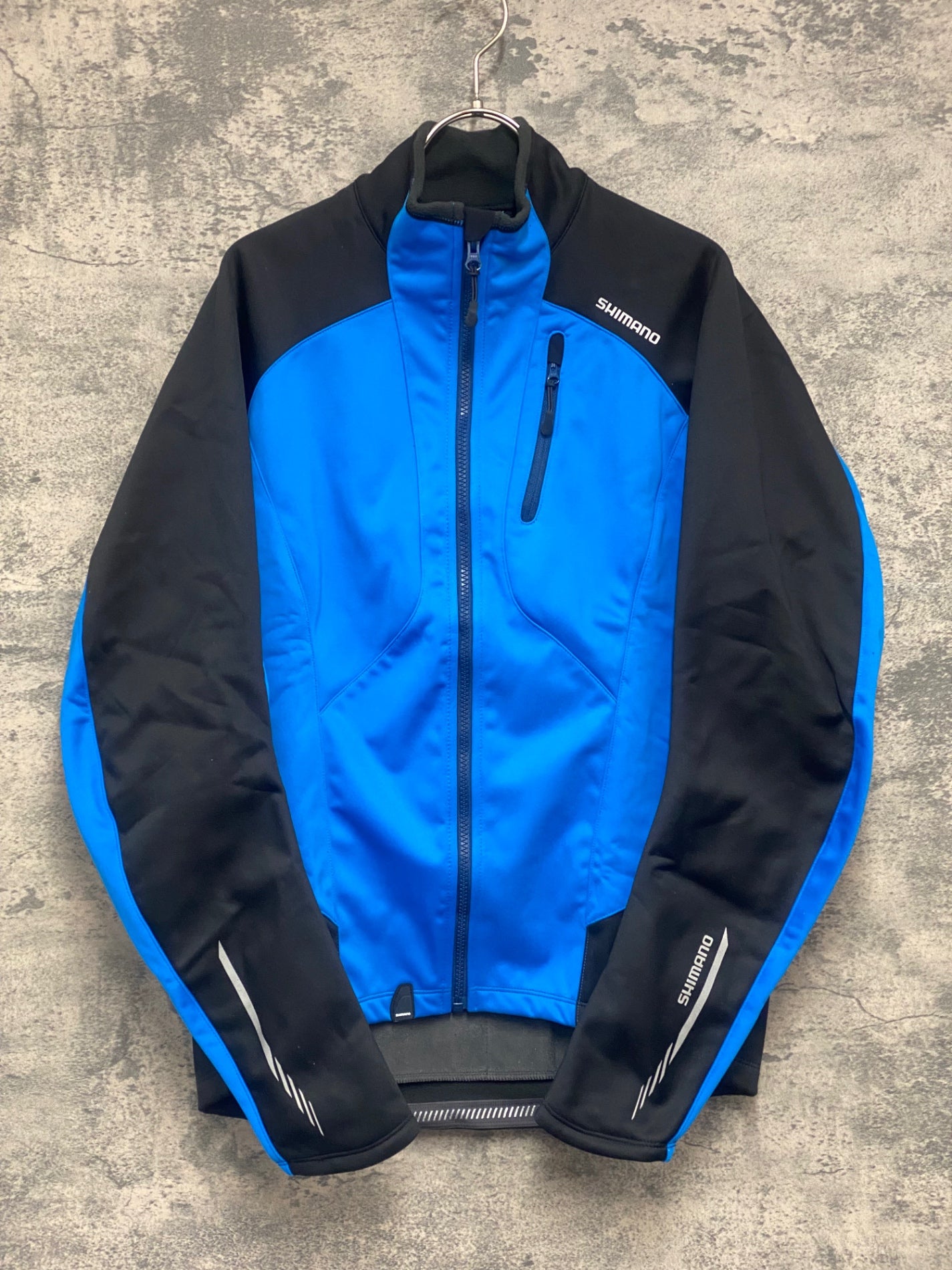 JW483 シマノ SHIMANO 長袖 サイクルジャケット 青 黒 XLサイズ 裏起毛