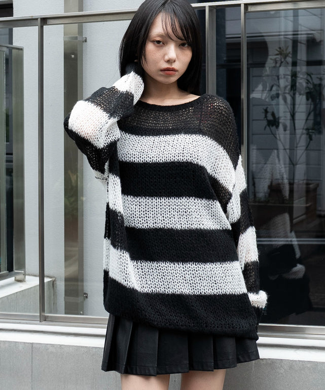 モヘアタッチボーダーBIGニット｜WEGO（ウィゴー） – WEGO ONLINE STORE