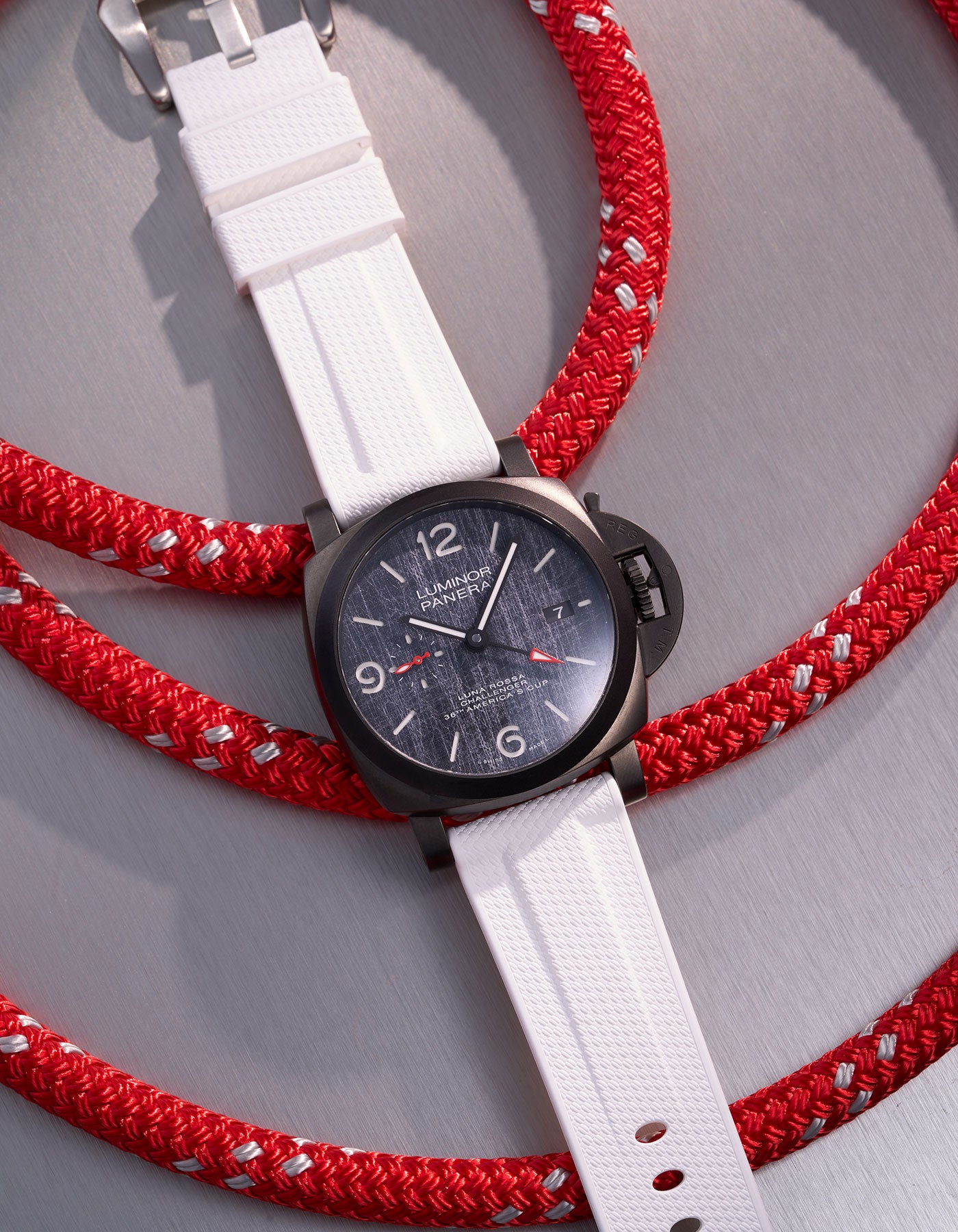 White Vertech FKM Rubber Strap for Panerai 22mm, 24mm & 26mm