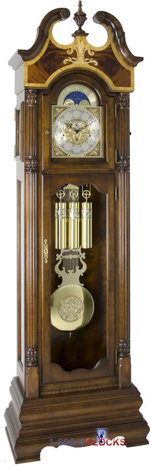 Hermle Castleton Walnut Tubular Grandfather Clock at 1-800-4Clocks.com