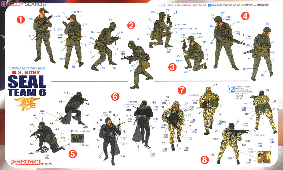 アメリカ海軍 特殊部隊ネイビーシールズ チーム6 (プラモデル