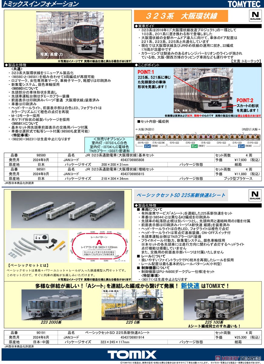 JR 323系 通勤電車 (大阪環状線) 基本セット (基本・4両セット) (鉄道