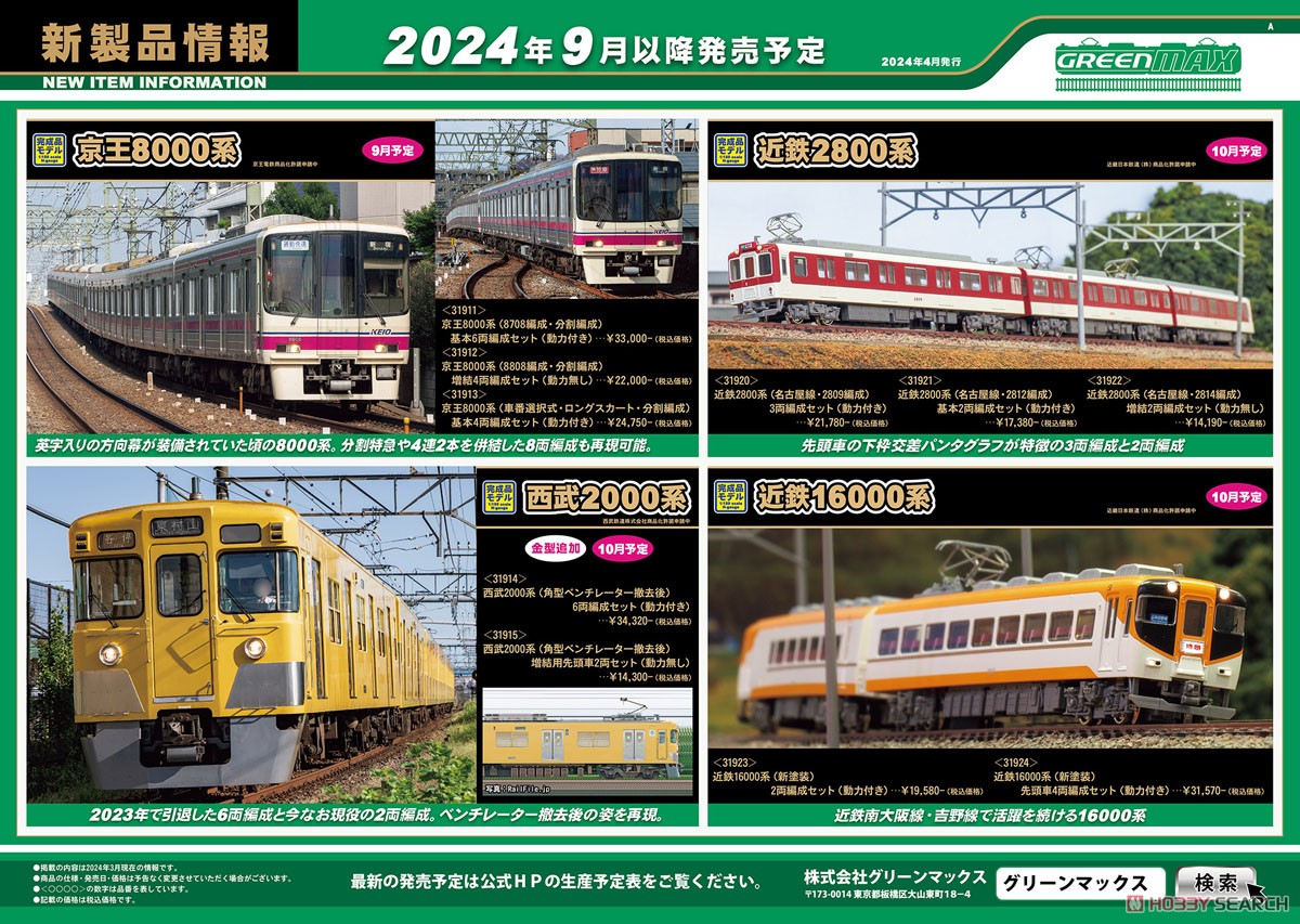 京王 8000系 (車番選択式・ロングスカート・分割編成) 基本4両編成
