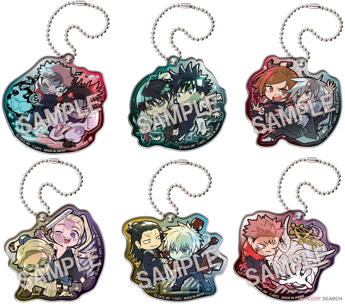 呪術廻戦 ぴた！でふぉめ VS アクリルキーホルダー (6個セット