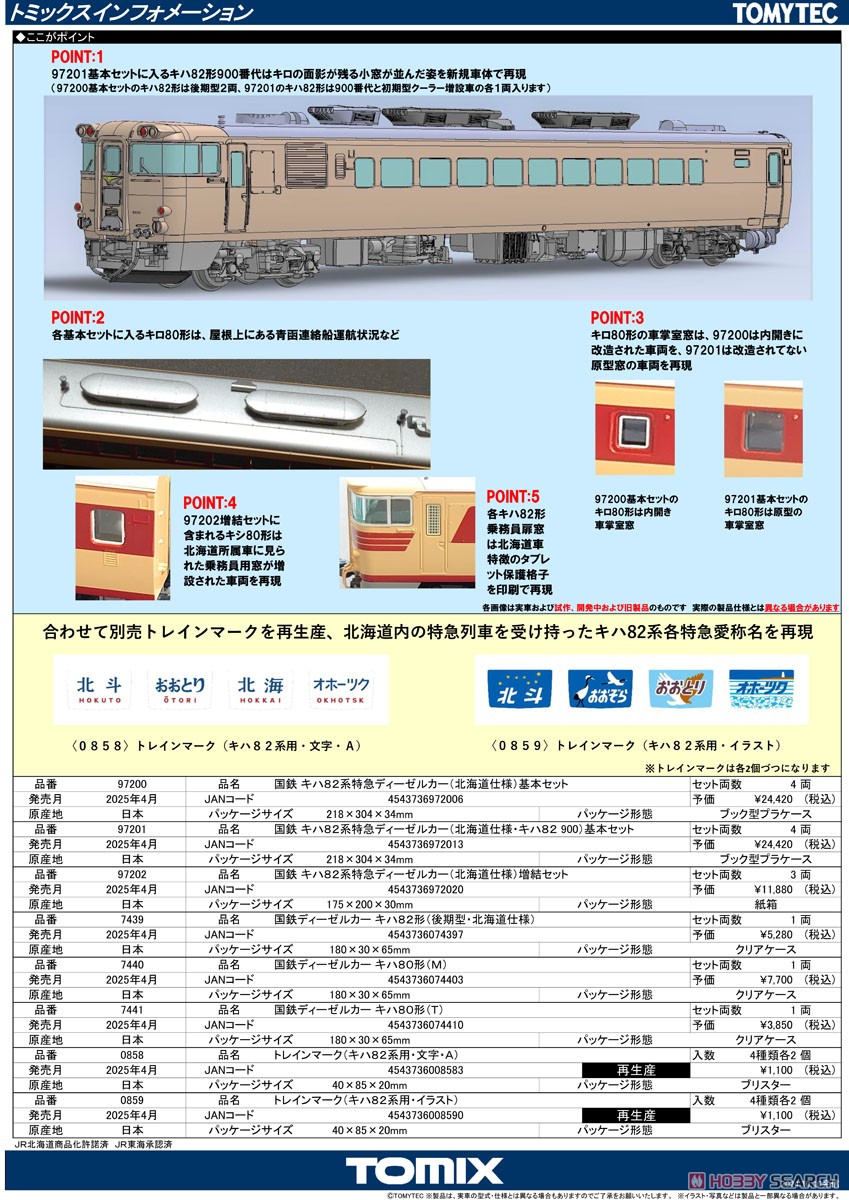 国鉄 キハ82系特急ディーゼルカー (北海道仕様) 増結セット (増結・3両