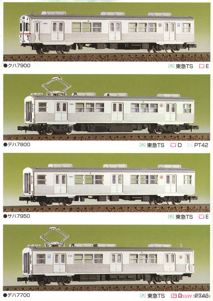 東急 7000系 4輛編成セット (基本・4両・組み立てキット) (鉄道模型