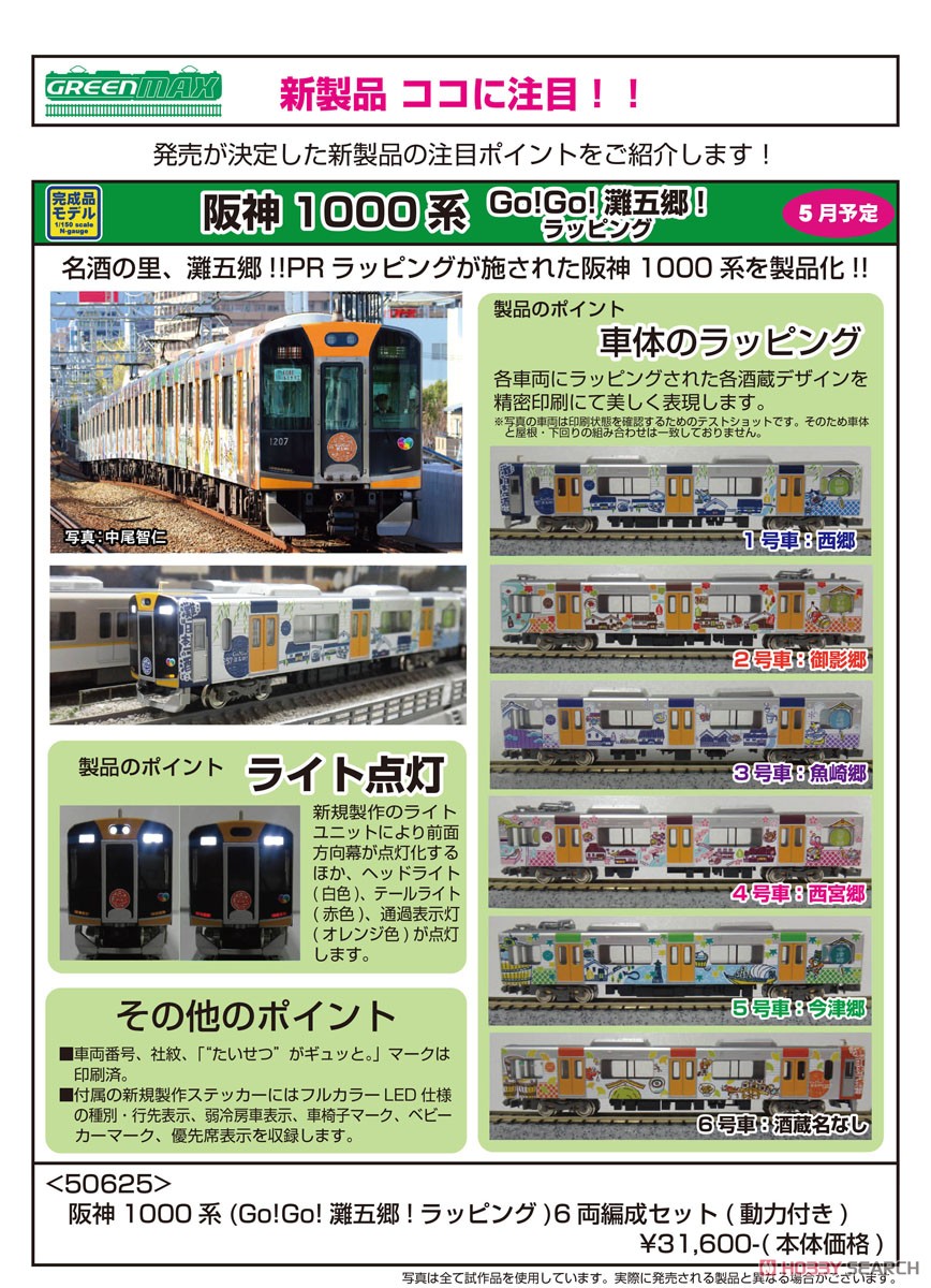 阪神 1000系 (Go! Go! 灘五郷！ラッピング) 6輛編成セット (動力付き