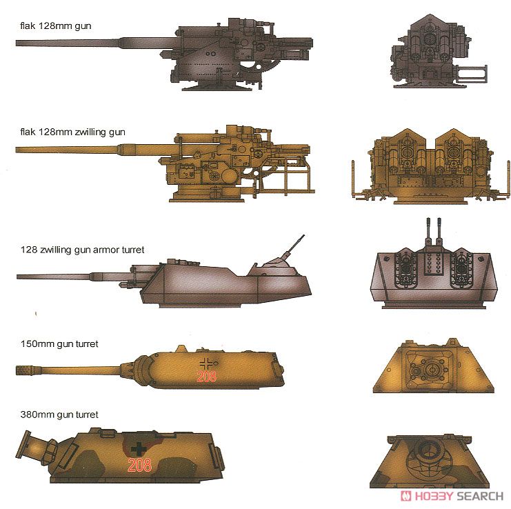 WWII Germany Landcruiser P.1000 Ratte Weapon Set Pack II (Plastic