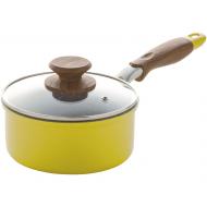 IH】こびりつきにくいマーブルコート片手鍋16cm イエロー | TWO-ONE