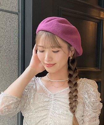 CA4LA RIBBON BERETライトグレー ベレー帽 リボン CA4LA RIBBON BERET