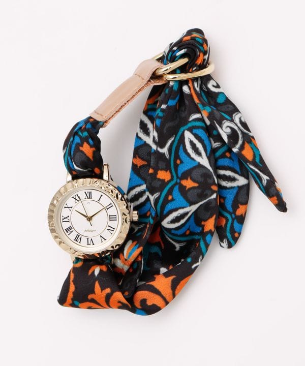 Fromイタリア】スカーフウォッチ(TILE BK): 『欧州航路』