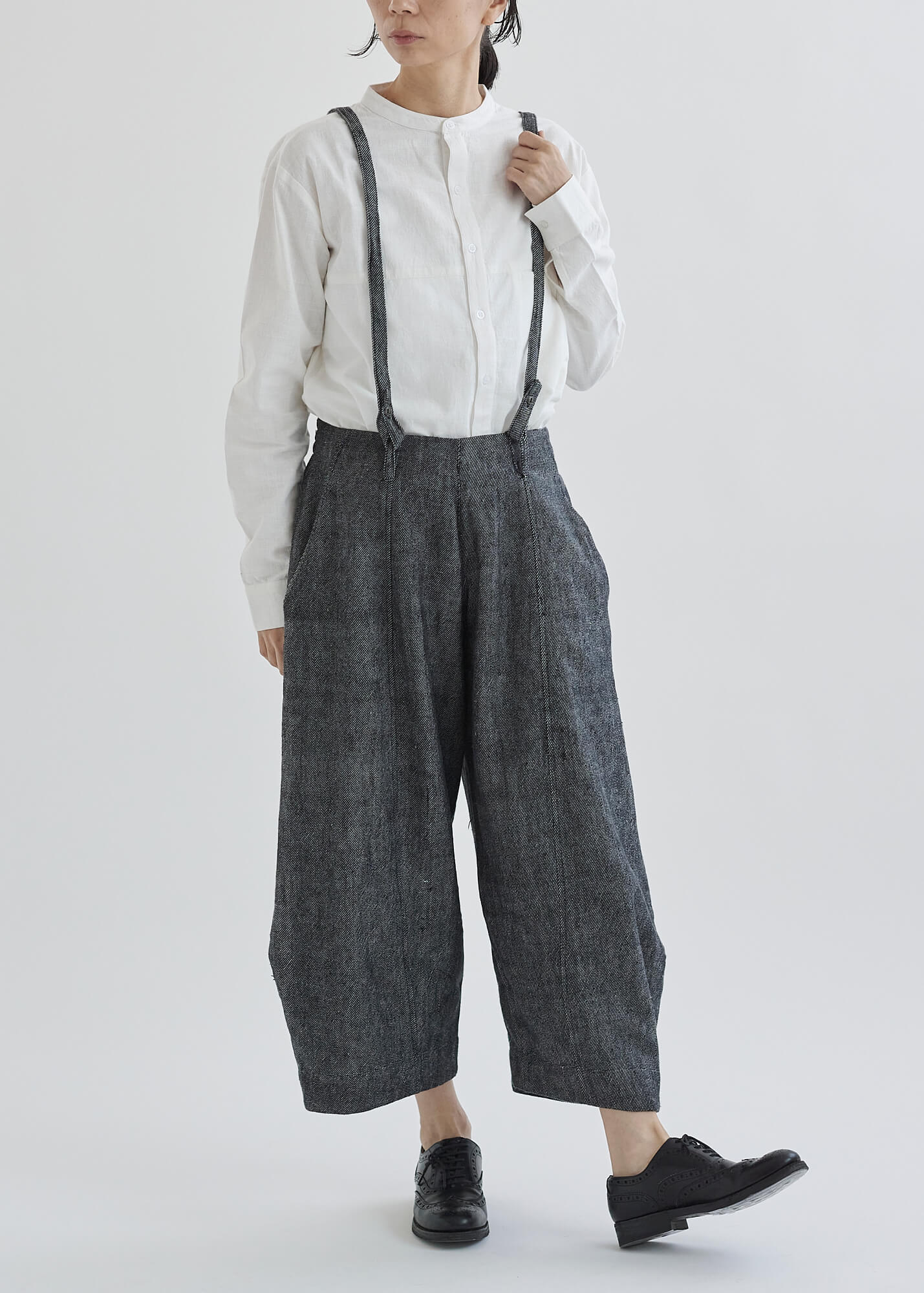 デニムカディサスペンダーワイドパンツ| CALICO キヤリコ：インド手