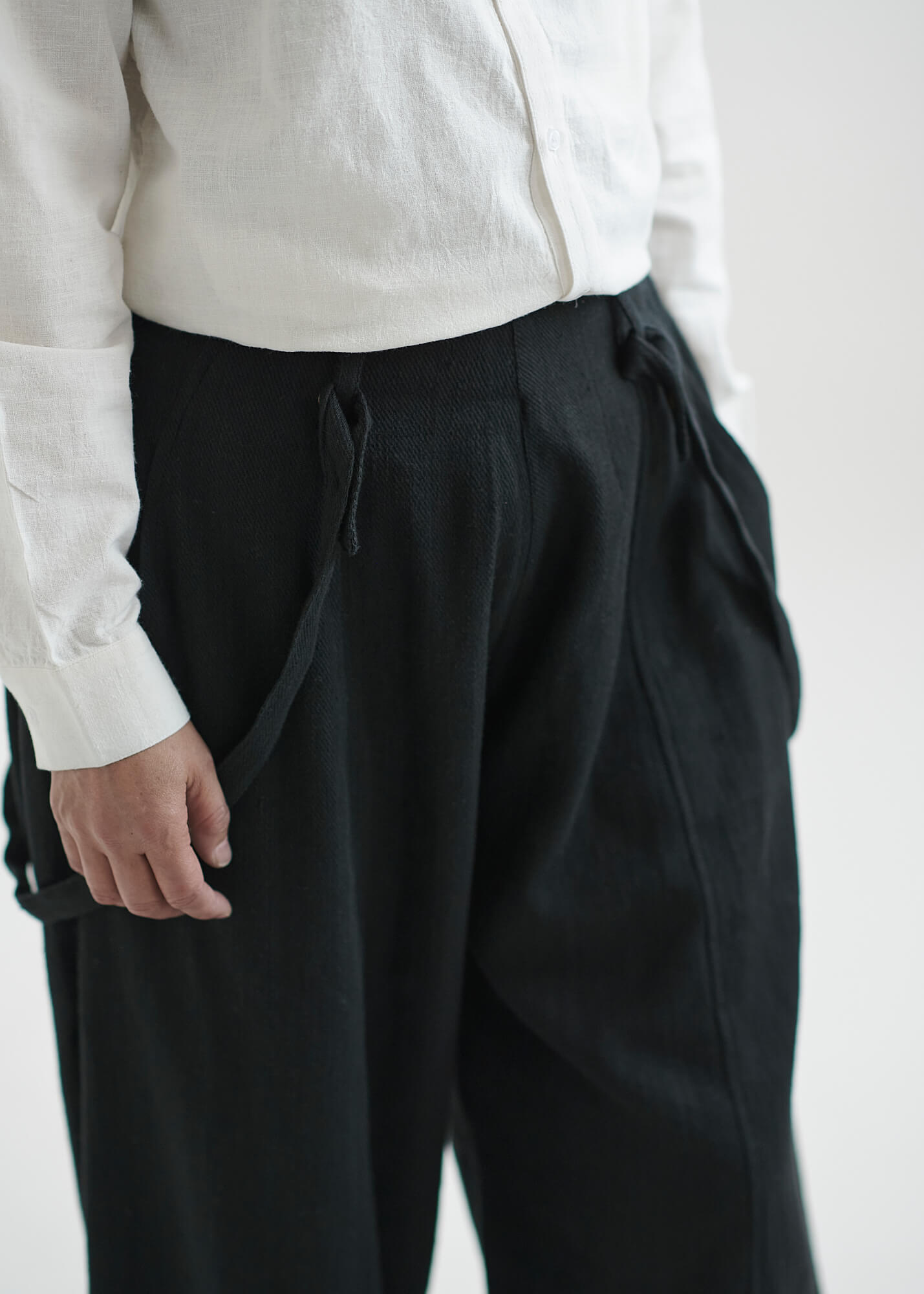 デニムカディサスペンダーワイドパンツ| CALICO キヤリコ：インド手