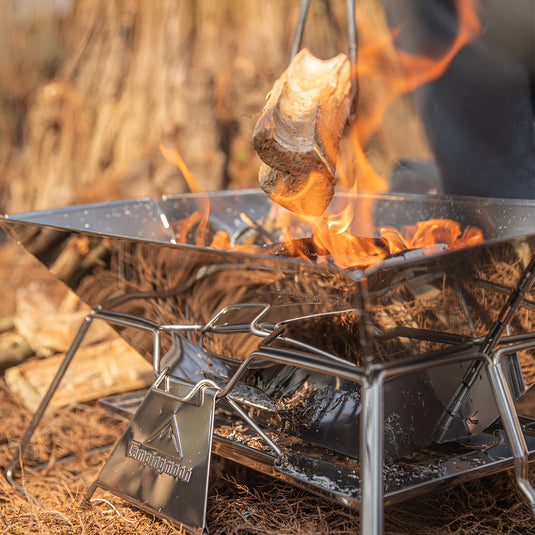 MT-3 Portable Stainless Steel Fire Pit & BBQ Grill with Carrying