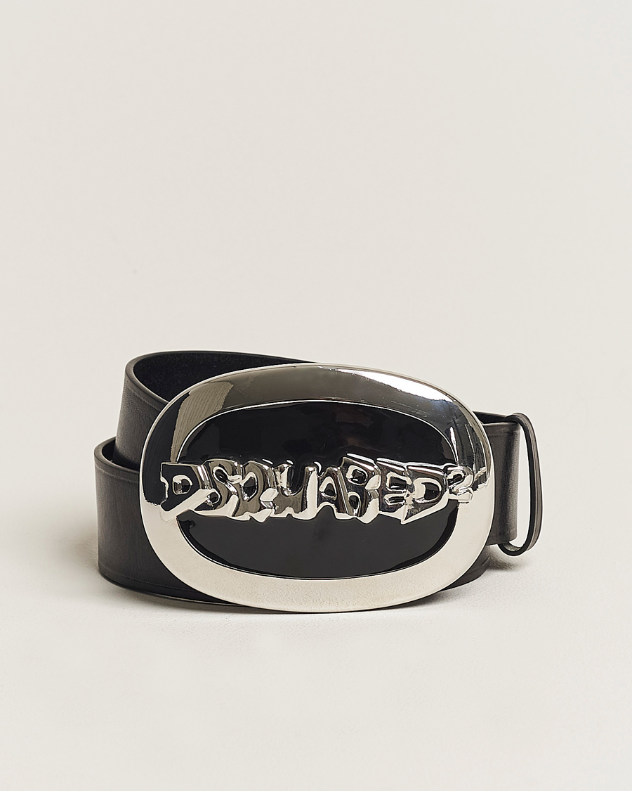 Dsquared2 Vintage Plaque Belt Black at CareOfCarl.com