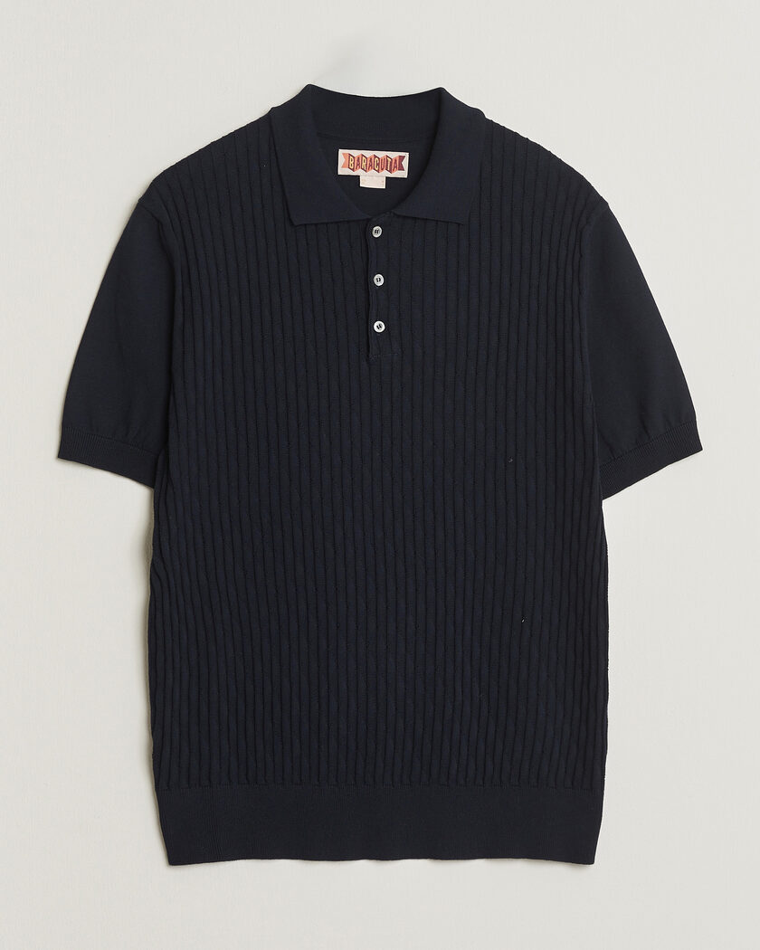 Gran Sasso Cotton Knitted Polo Navy at CareOfCarl.com