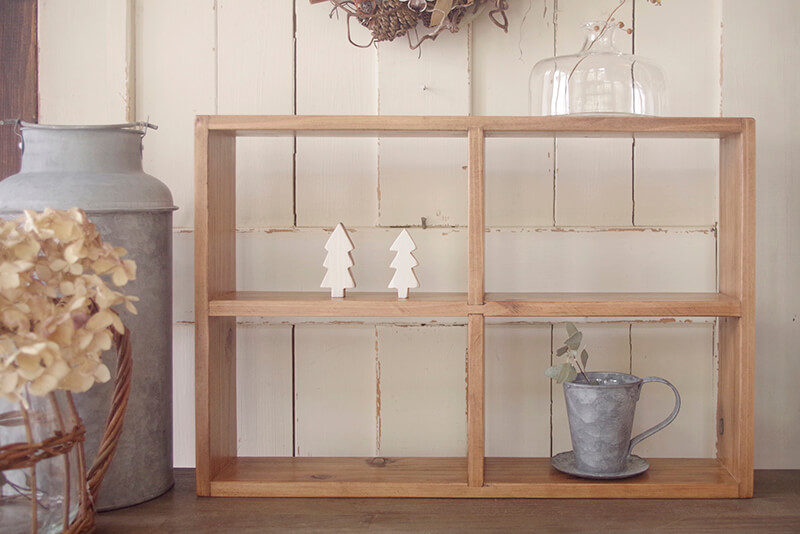 コレクションオープンラック｜ヴィンテージスタイルの木製収納棚｜通販