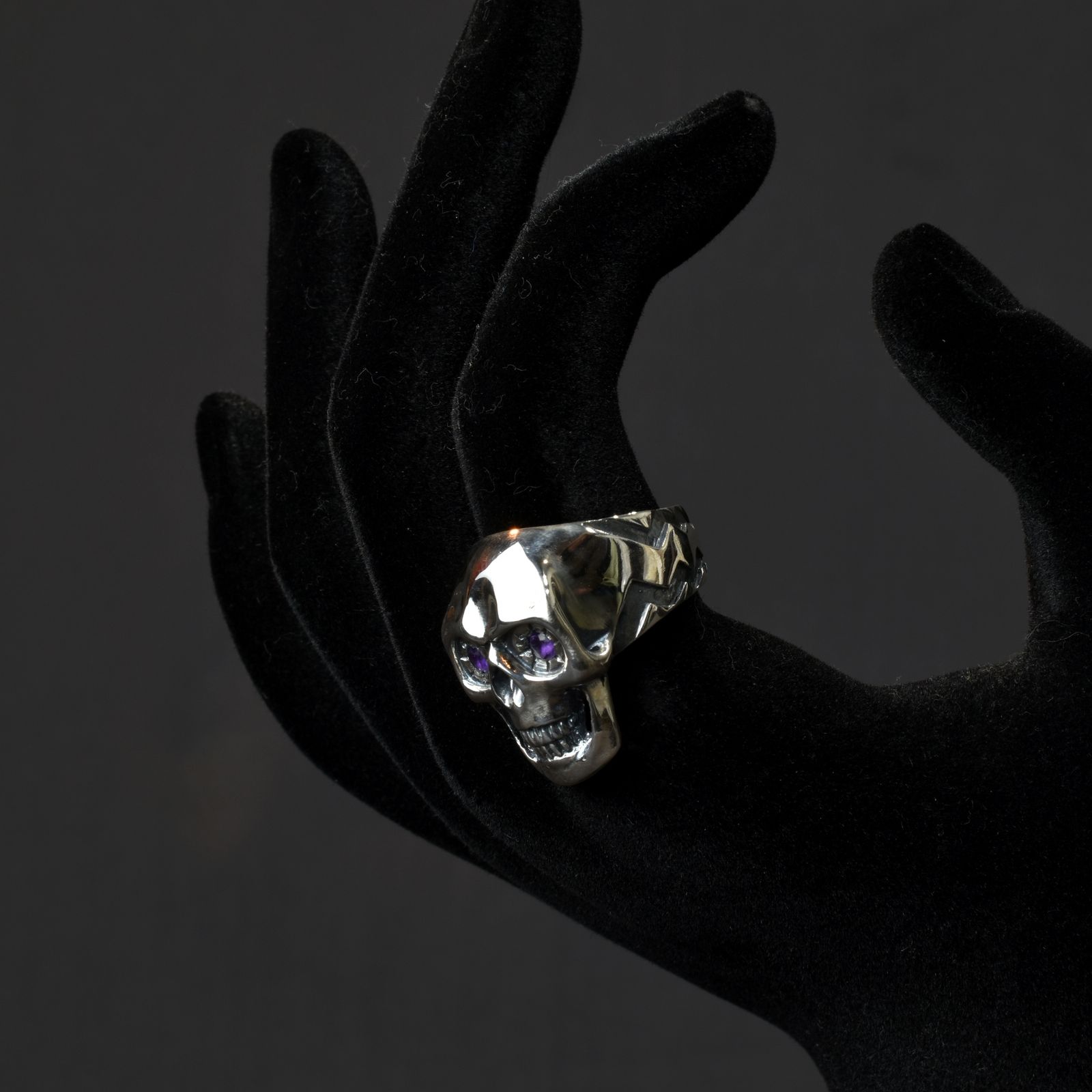 CALEE - × D.O.D LUCKY SKULL RING ＜AMETHYST＞ (SILVER / AMETHYST