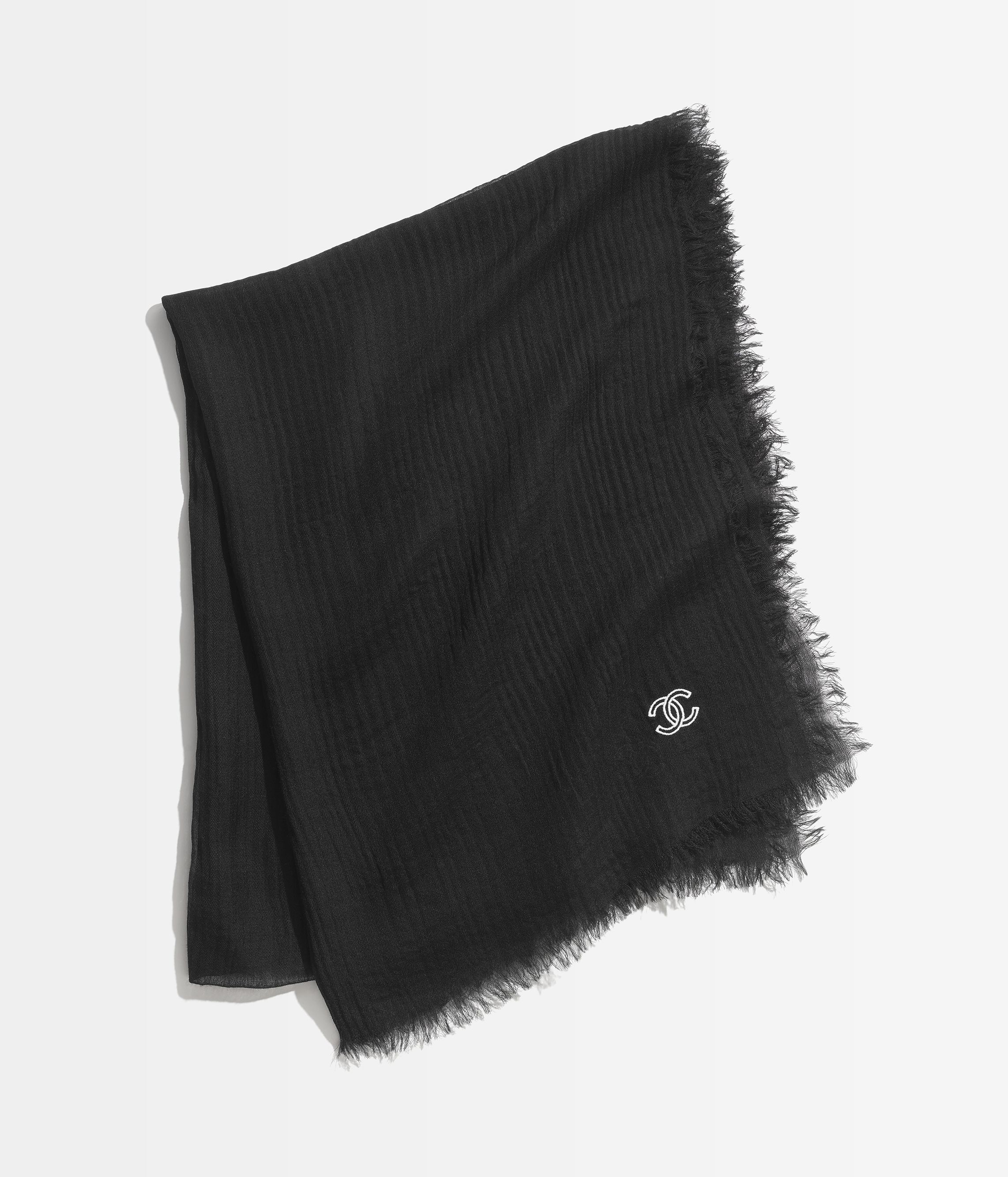 ストール - カシミヤ、ブラック & ホワイト — ファッション | CHANEL