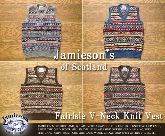 JAMIESON'Sジャミーソンズ/フェアアイルVネックニットベスト/三重県