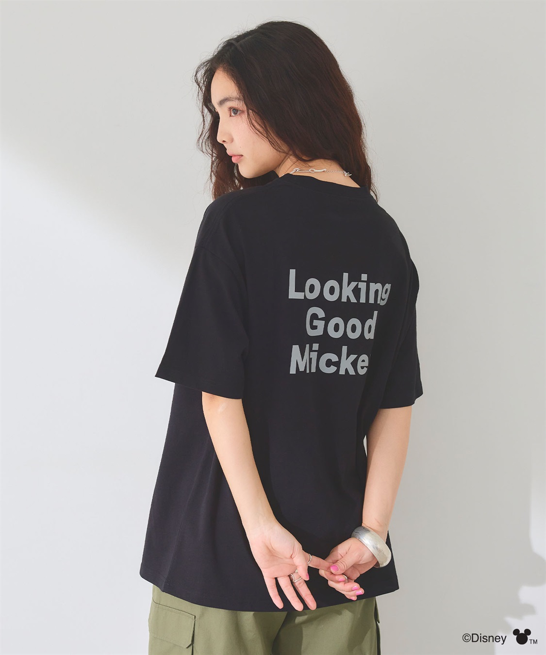 Disney/ディズニー】ミッキーマウスフェイスプリントTシャツ Life