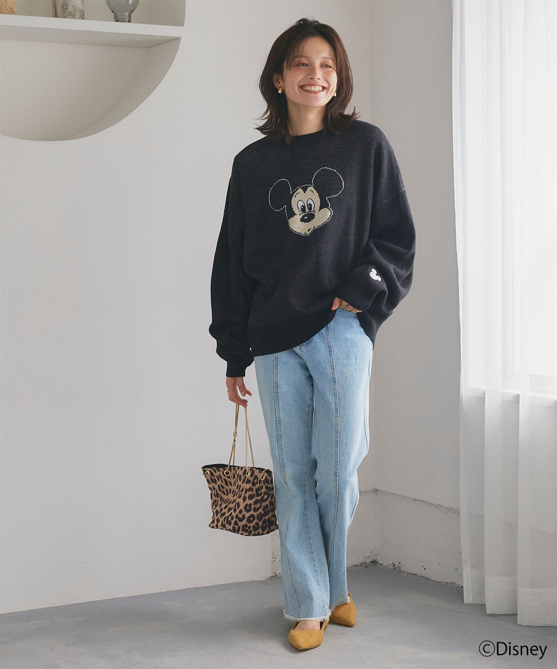 Disney/ディズニー】Mickey Mouse/ミッキーマウス/ジャガードニット