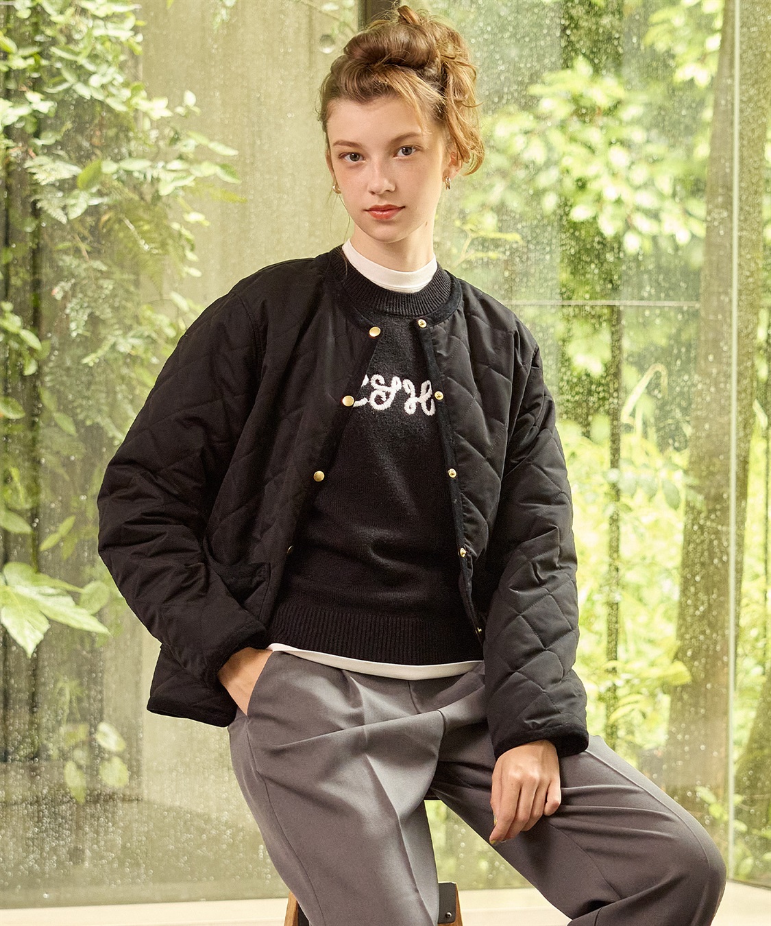 ノーカラーキルトジャケット LE SOUK HOLIDAY｜クロスプラス公式通販サイト