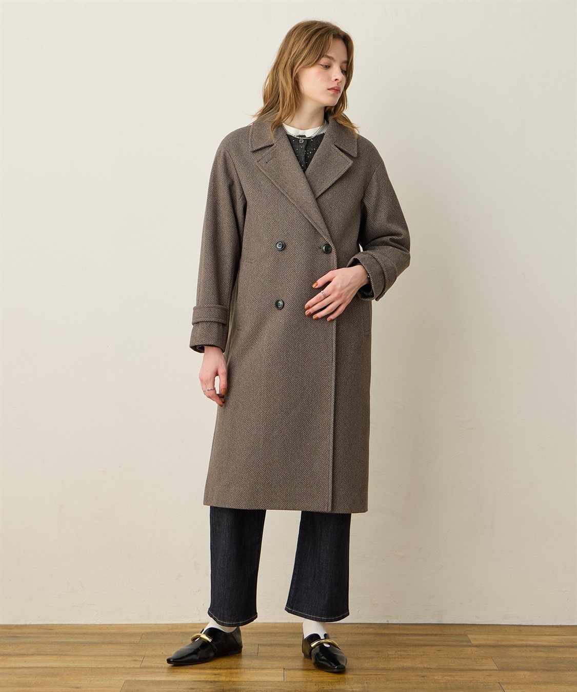 ダブルチェスターロングコート LE SOUK HOLIDAY｜クロスプラス公式通販