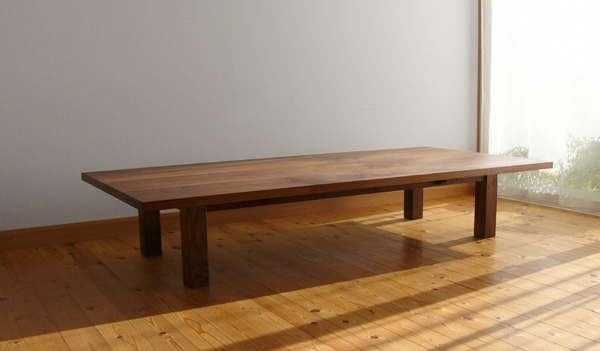 家具工房クラポ・ローテーブル5264・ウォールナット・チェリー無垢材