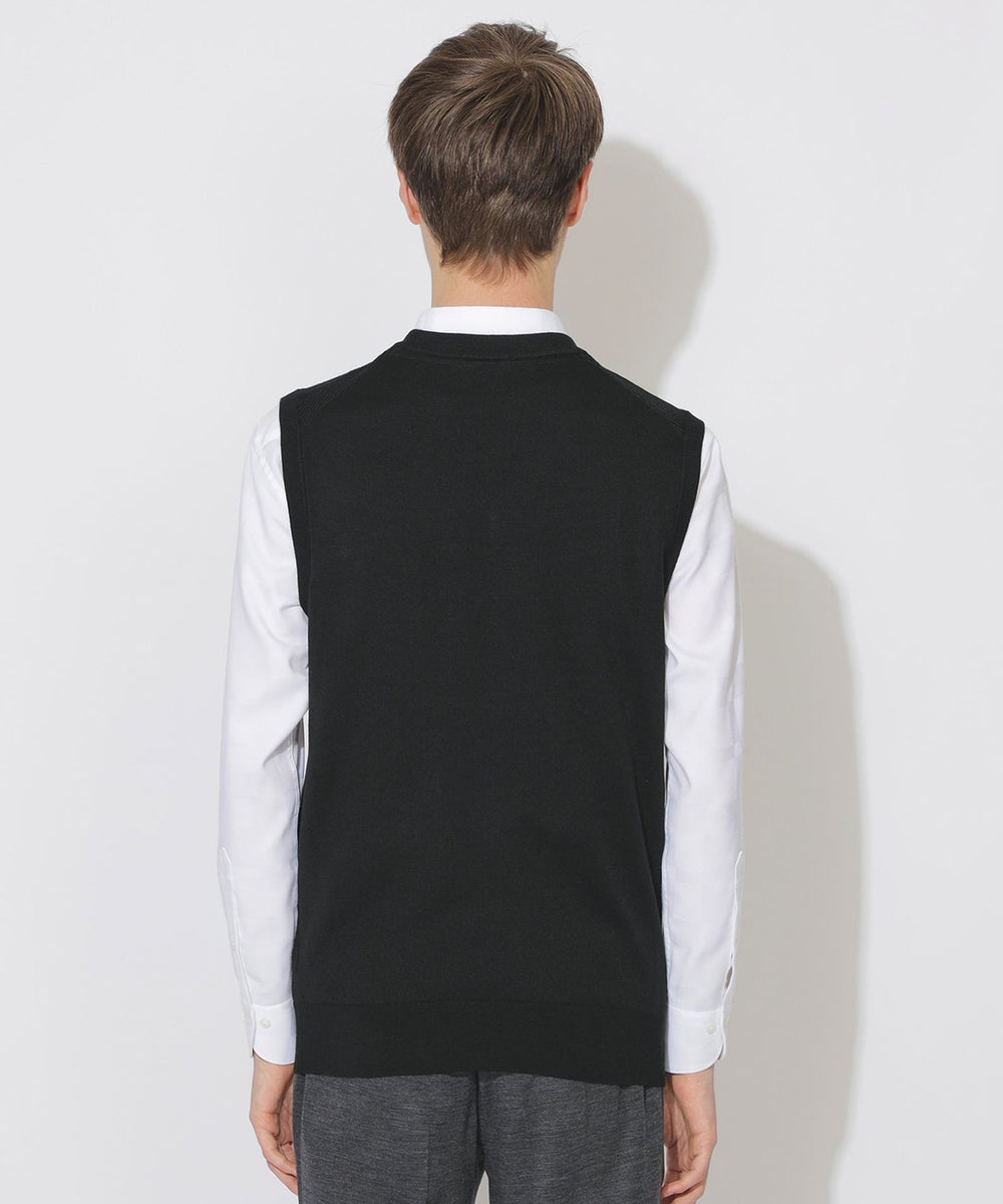 WEB限定】シャドーチェックニットベスト（ニットウェア）｜BLACK LABEL