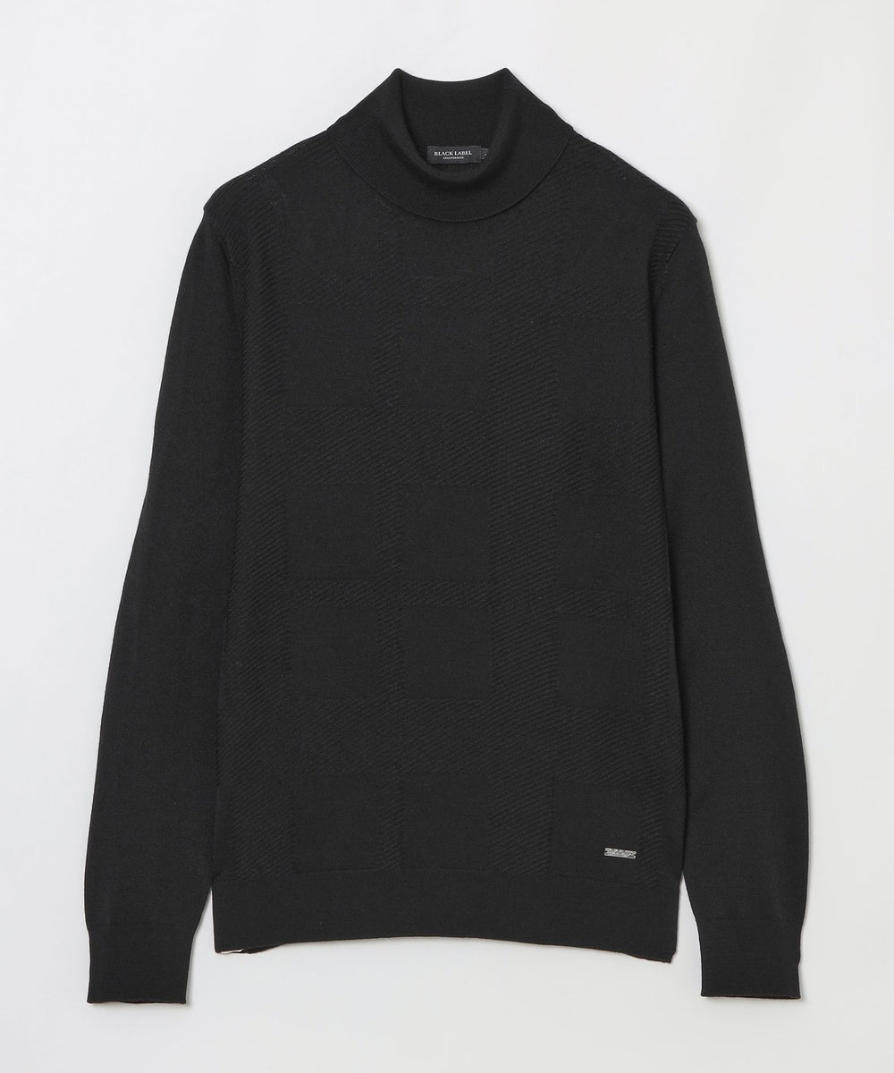 シャドーチェックタートルネックニット（ニットウェア）｜BLACK LABEL