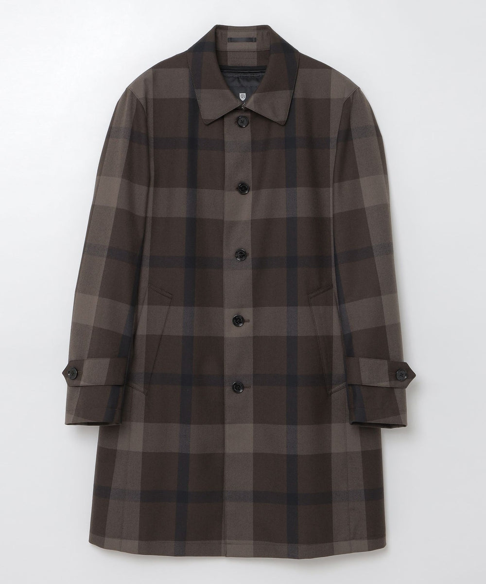 テクニカルウールクレストブリッジチェックステンカラーコート（コート