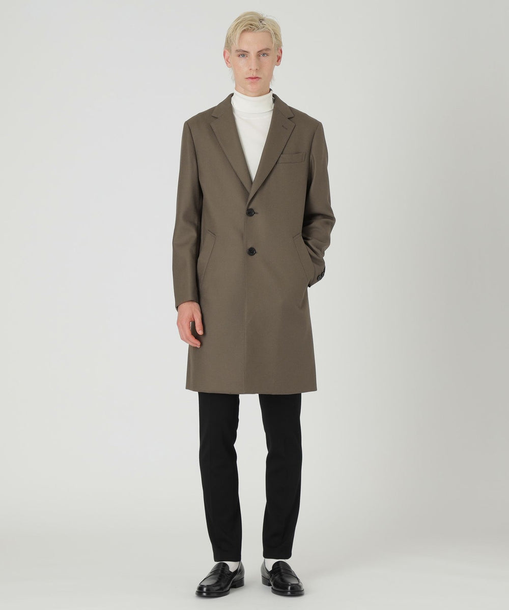 ウーステッドメルトンチェスターフィールドコート（コート）｜BLACK