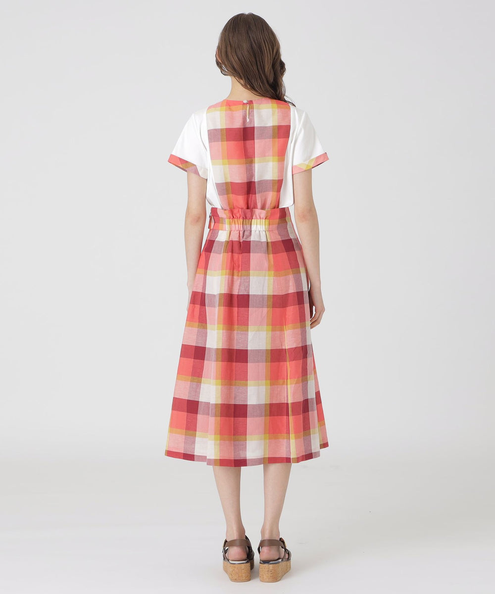 クレストブリッジチェックサイドベルトフレアスカート（スカート