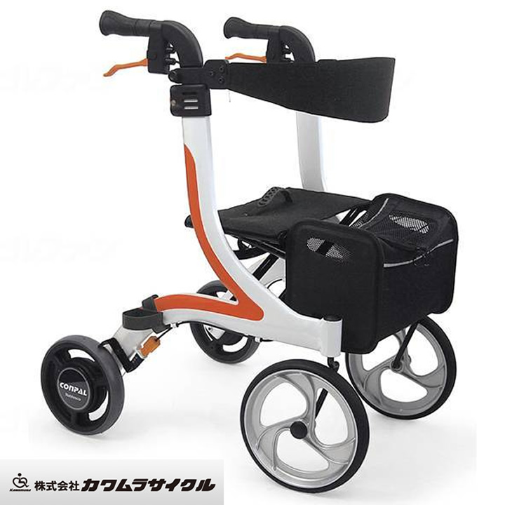 屋内外両用歩行器 四輪歩行器 抑速ブレーキ内蔵ホイール カワムラ