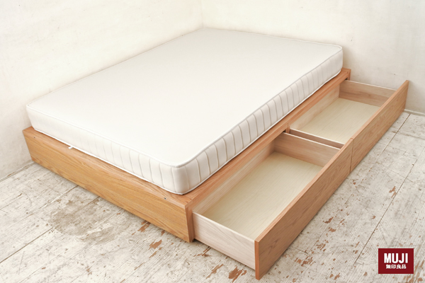 無印良品 高密度/オーク材収納ベッド ダブル買取のアドア東京｜家具