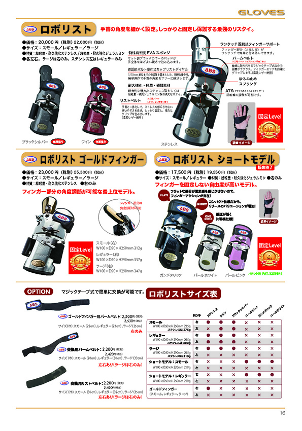 ABS ROBO WRIST 右手用 Lサイズ ABS/ボウリング ロボリスト