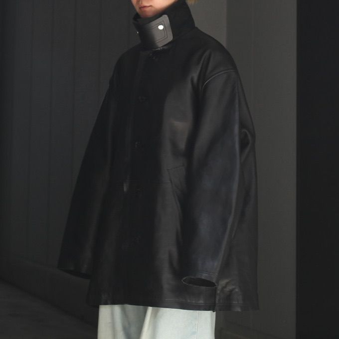 YOKE - 【残りわずか】Cut-Off Leather Car Coat(BLACK) | ACRMTSM