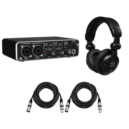Behringer U-PHORIA UMC202HD USB Audio Interface, Bundle w/2x