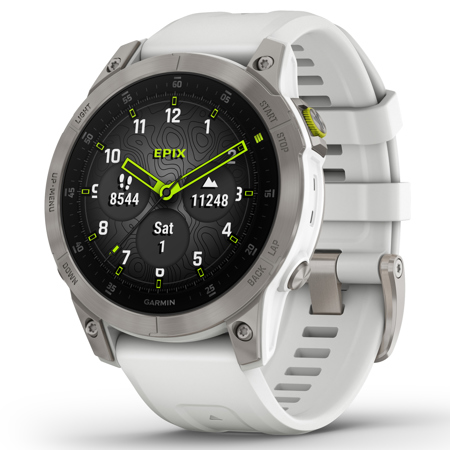 Garmin Epix Gen 2 Sapphire 47mm GPS Smartwatch, White Titanium 010