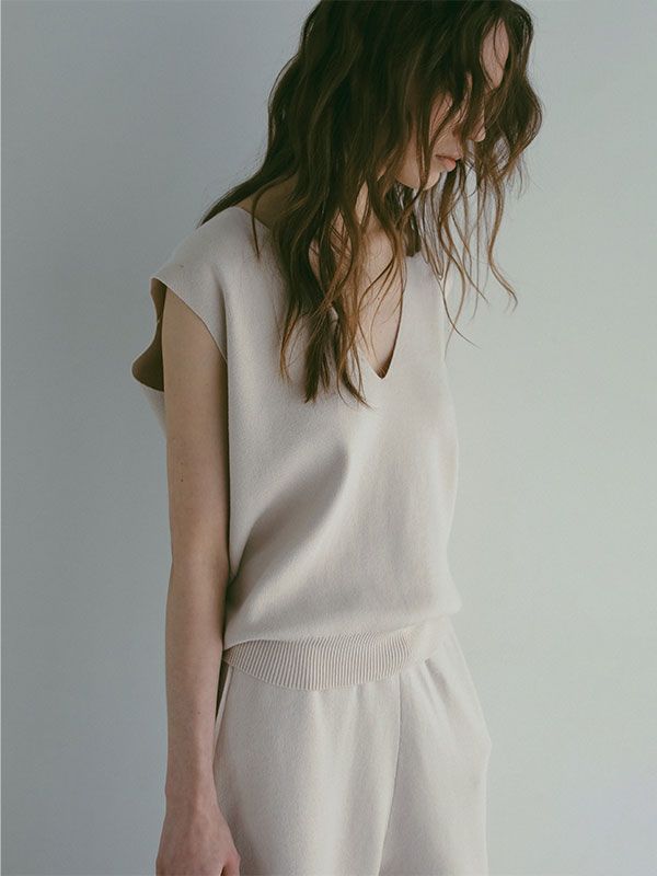 ETRE TOKYO - コットンシルクスリーブレスニットプルオーバー - IVORY