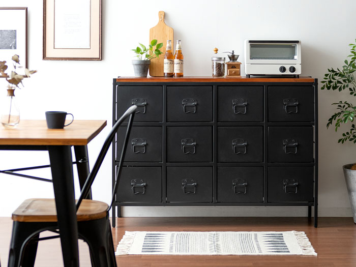 ヴィンテージ調ドロワーチェスト BILLS〔ビルズ〕 [幅92] 9ドロワー