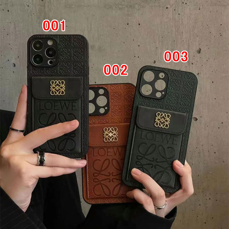 LOEWE ロエベiphone14 16 17 pro 15 plusケースブランドカード入れ人気