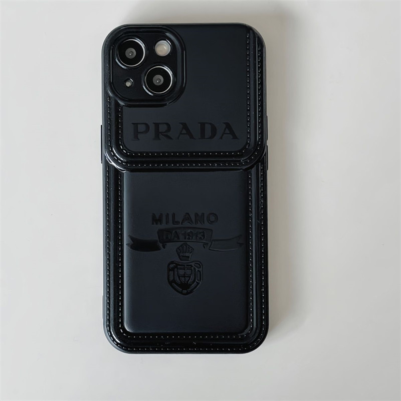 ゲキオチ☆美品☆PRADA ブラック iPhone14Pro 用ケース ゲキオチ☆美品