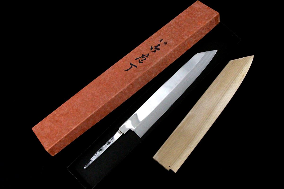 白木健一 勘所切付包丁 尺 本焼 箱付き 刀身 λA6344-2L2A | 無銘