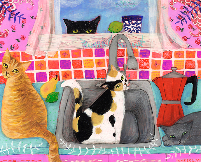 カレン・ホイプティング 絵画 (版画/キャンバスジクレー) The Kitchen