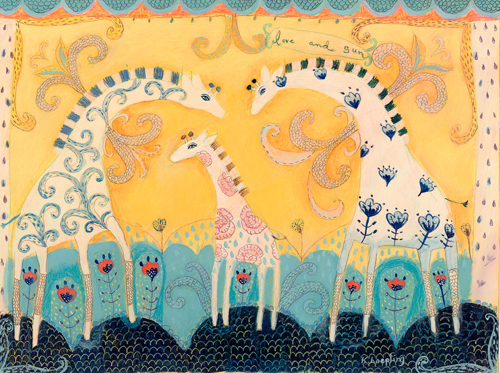 カレン・ホイプティング 絵画 (版画/キャンバスジクレー) 愛と太陽