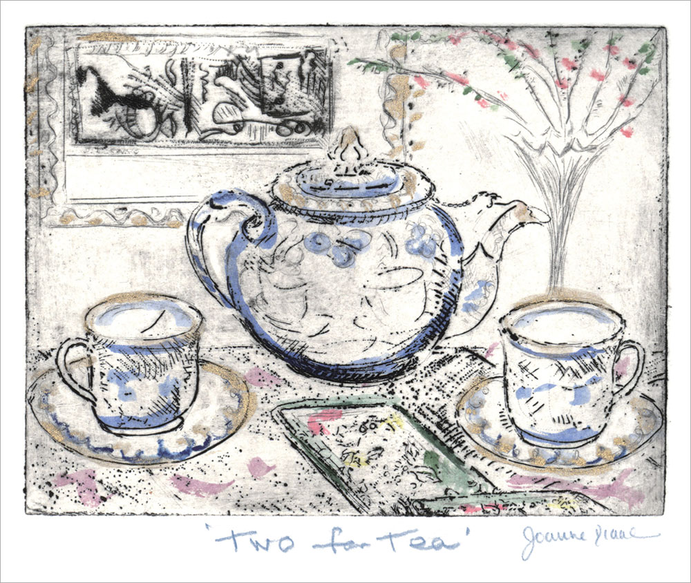 ジョアン・アイザック 絵画 (版画/ジクレー) 二人でお茶を 9346|アート