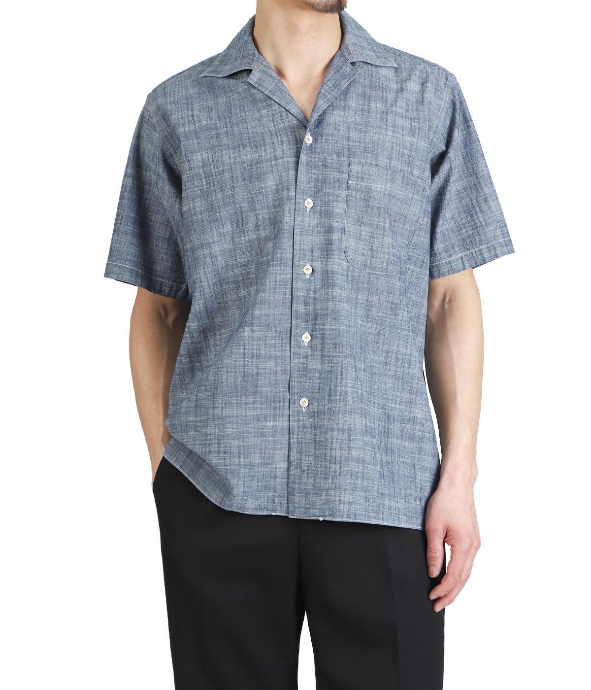 CESARE M/C Open Collar S/S Shirts Dungaree | Errico Formicola